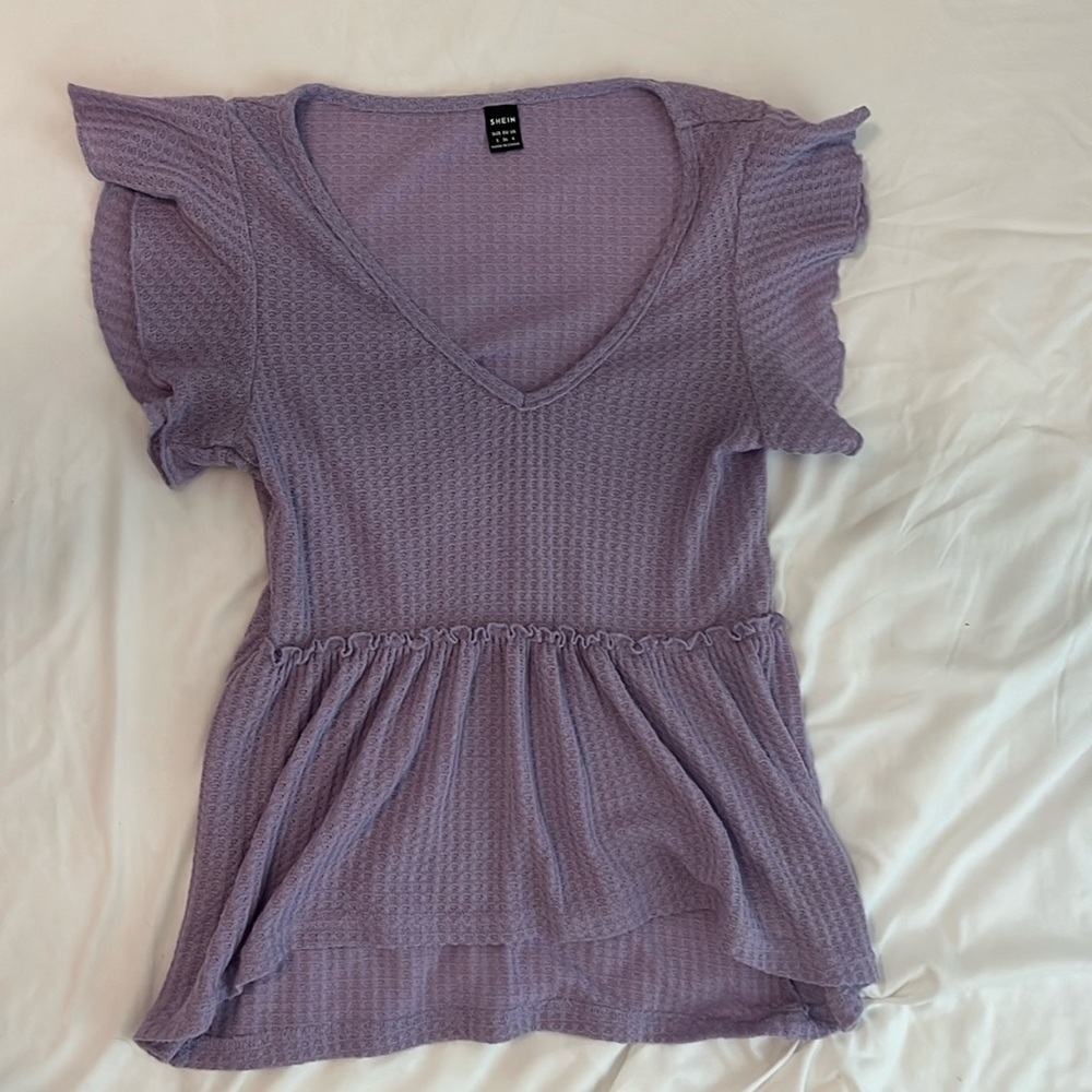 purple, SHEIN women’s shirt
